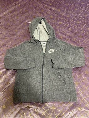 💥 KIDS Nike Gray Full-Zip Hooded Sweatshirt